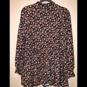 TRY THIS! long sleeve floral turtle neck blouse